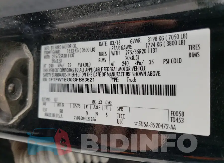 1FTFW1EG0GFB53621 Photo# 10