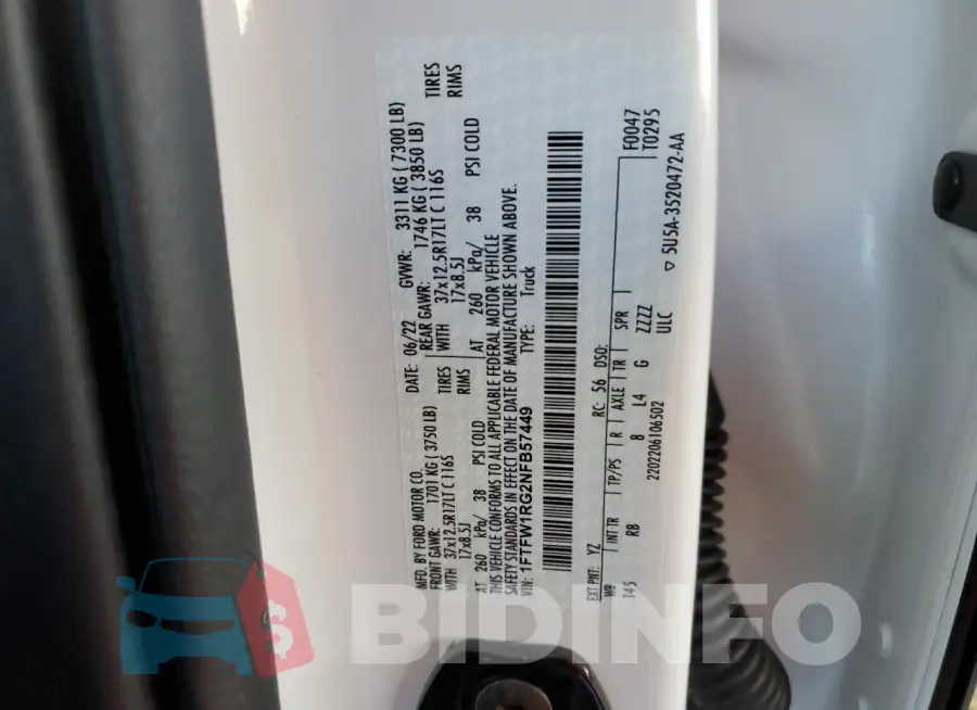 1FTFW1RG2NFB57449 Photo# 12