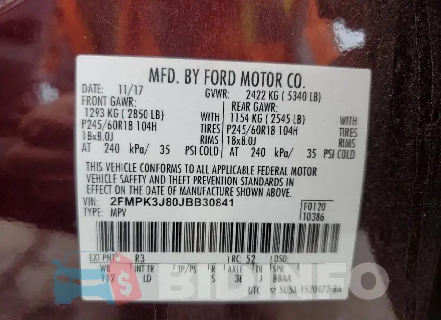2FMPK3J80JBB30841 Photo# 13