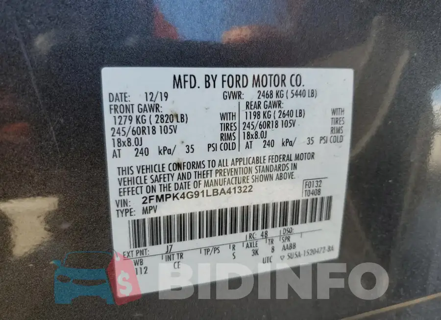 2FMPK4G91LBA41322 Photo# 14