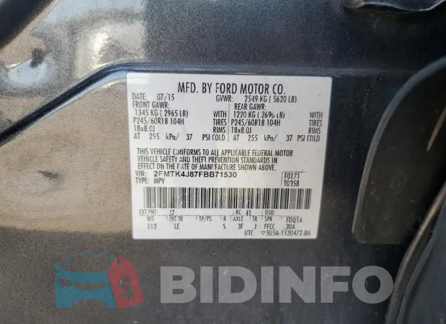 2FMTK4J87FBB71530 Photo# 13