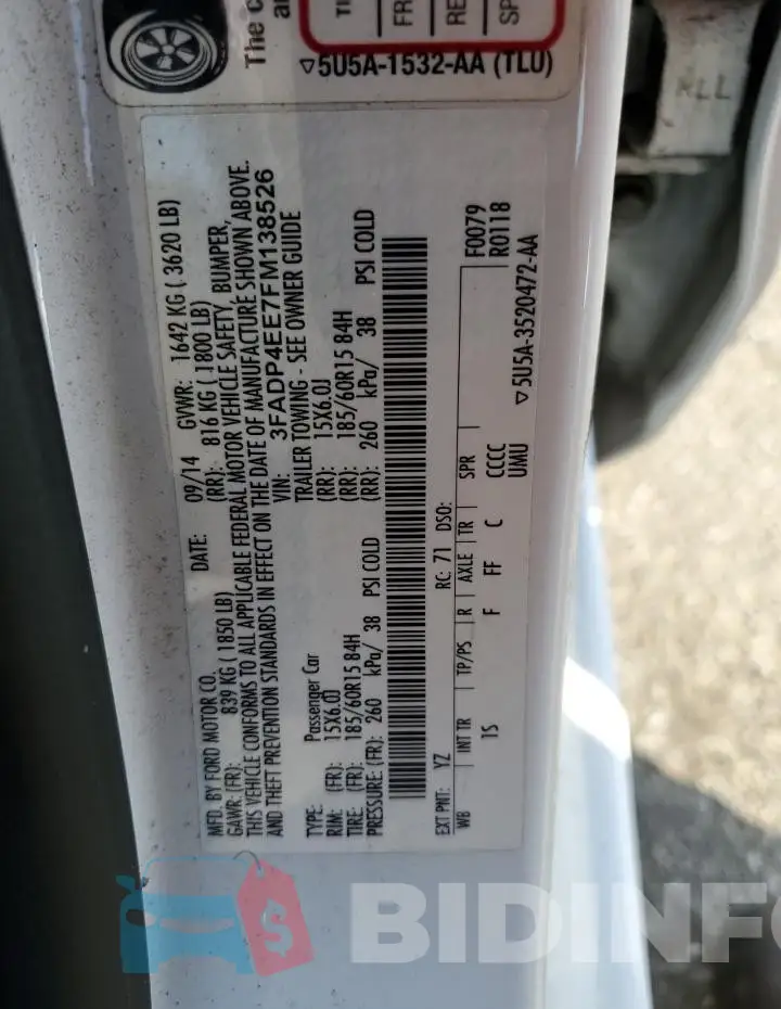 3FADP4EE7FM138526 Photo# 12
