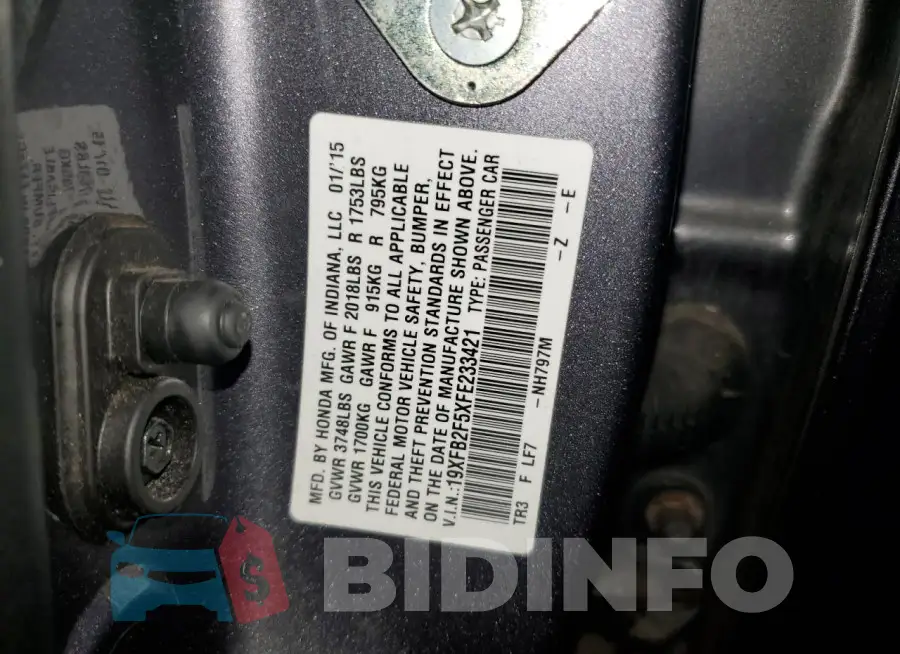 19XFB2F5XFE233421 Photo# 12