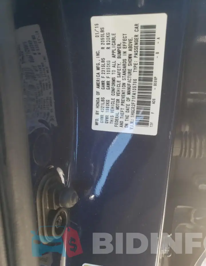 1HGCR2F71FA105766 Photo# 13