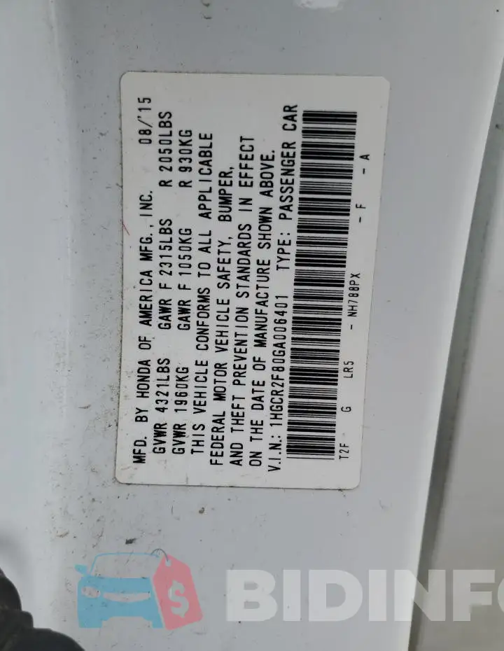 1HGCR2F80GA006401 Photo# 13