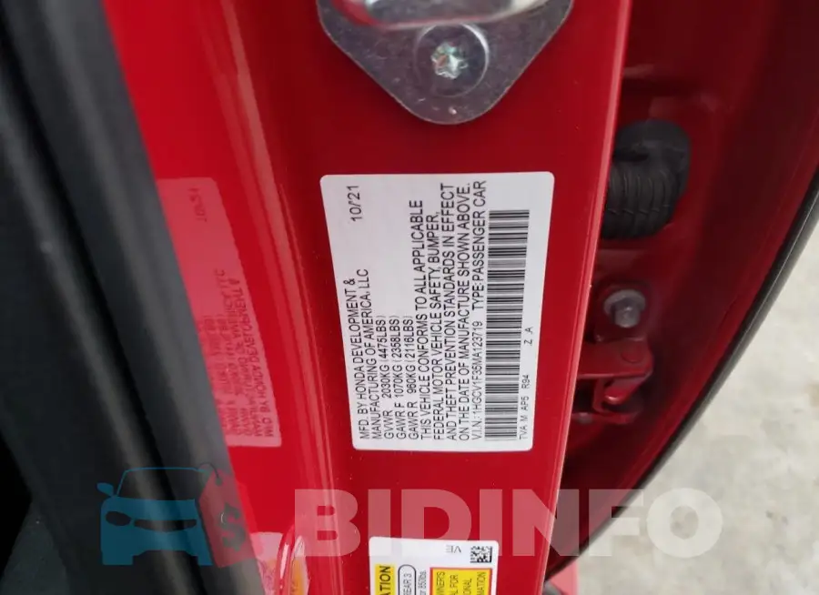 1HGCV1F35MA123719 Photo# 12