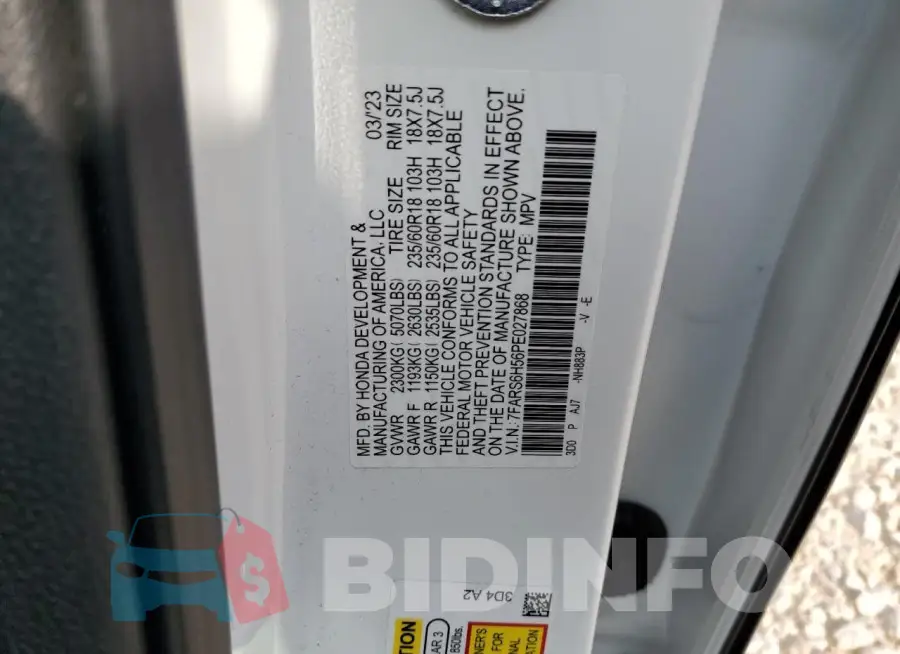7FARS6H56PE027868 Photo# 13