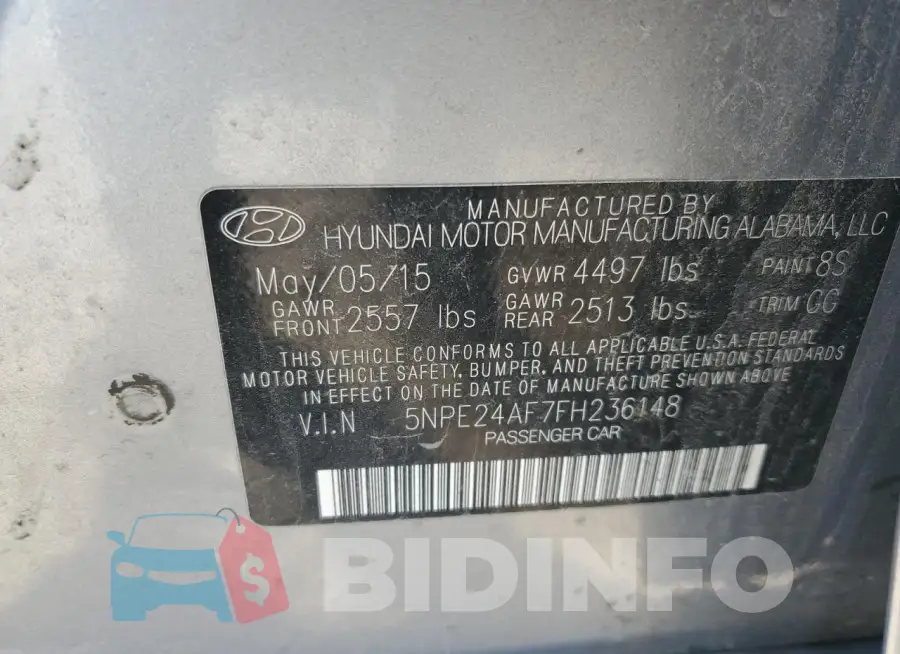 5NPE24AF7FH236148 Photo# 12