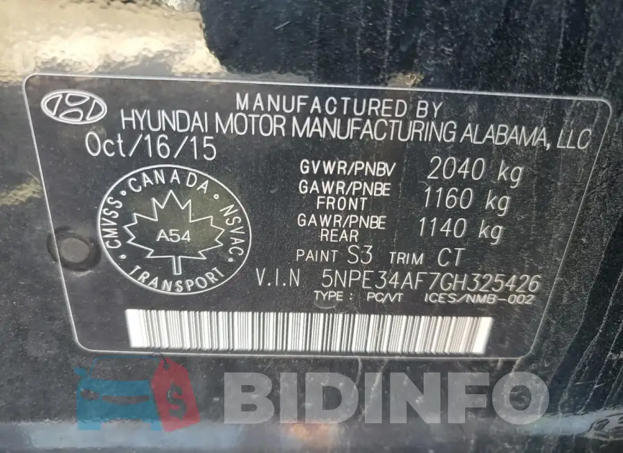 5NPE34AF7GH325426 Photo# 12