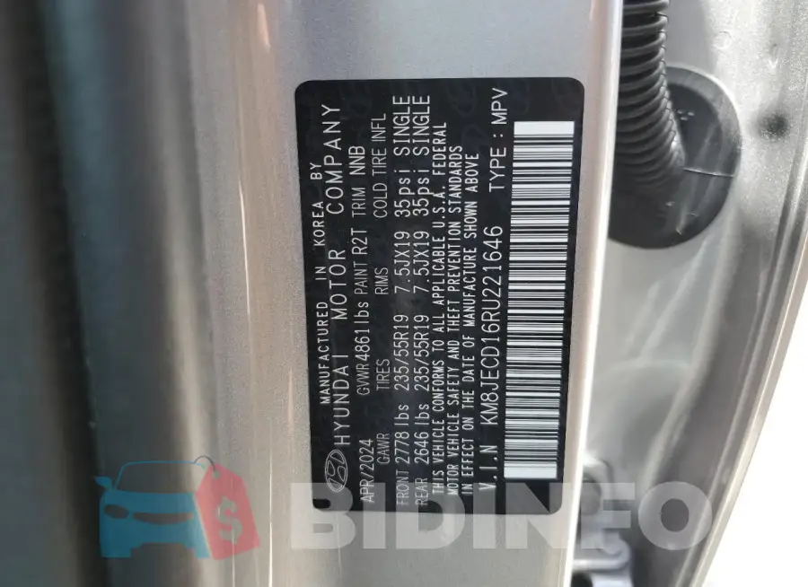 KM8JECD16RU221646 Photo# 13