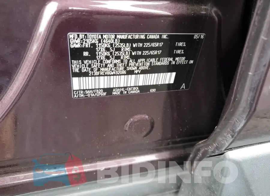 2T3BFREV8GW492086 Photo# 12