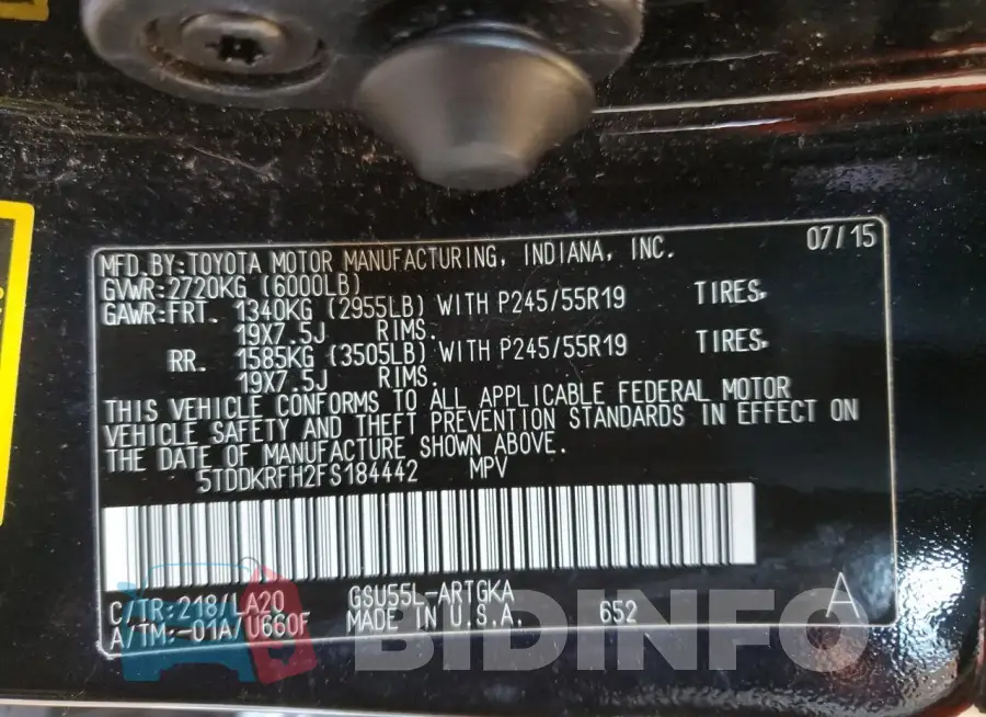 5TDDKRFH2FS184442 Photo# 13