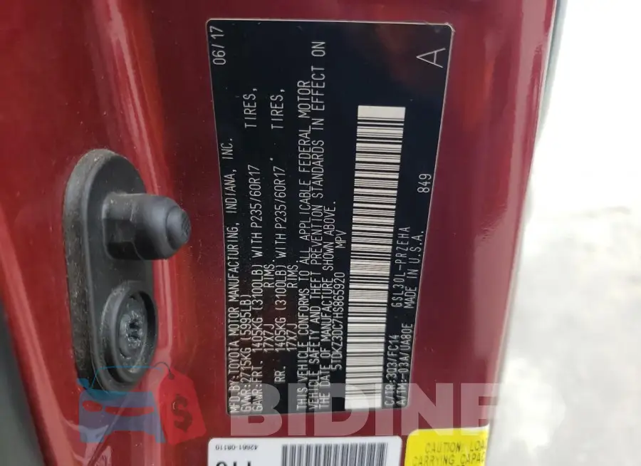 5TDKZ3DC7HS865920 Photo# 14