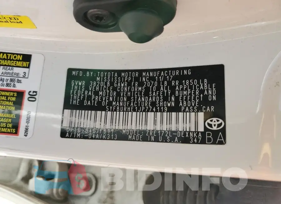 5YFBURHE1JP774119 Photo# 12