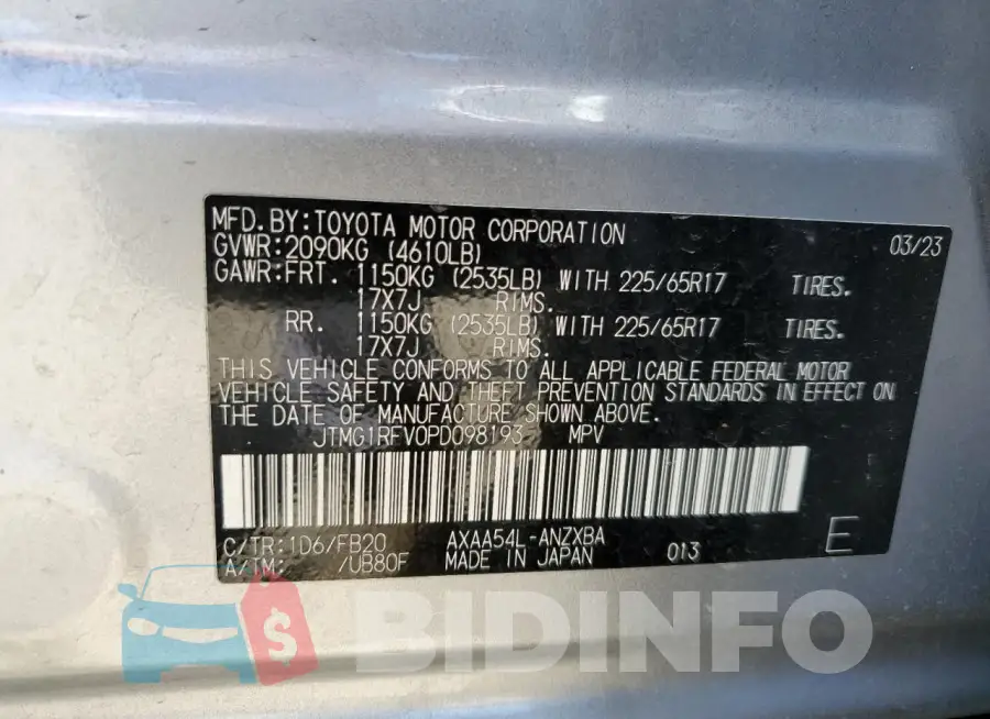 JTMG1RFV0PD098193 Photo# 12