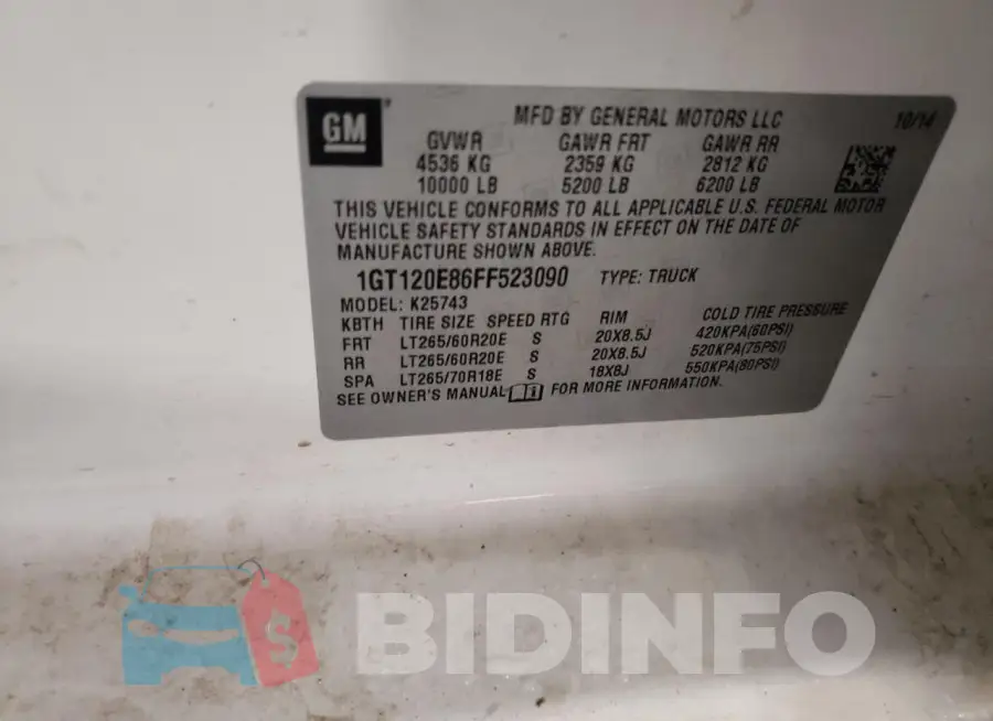 1GT120E86FF523090 Photo# 12