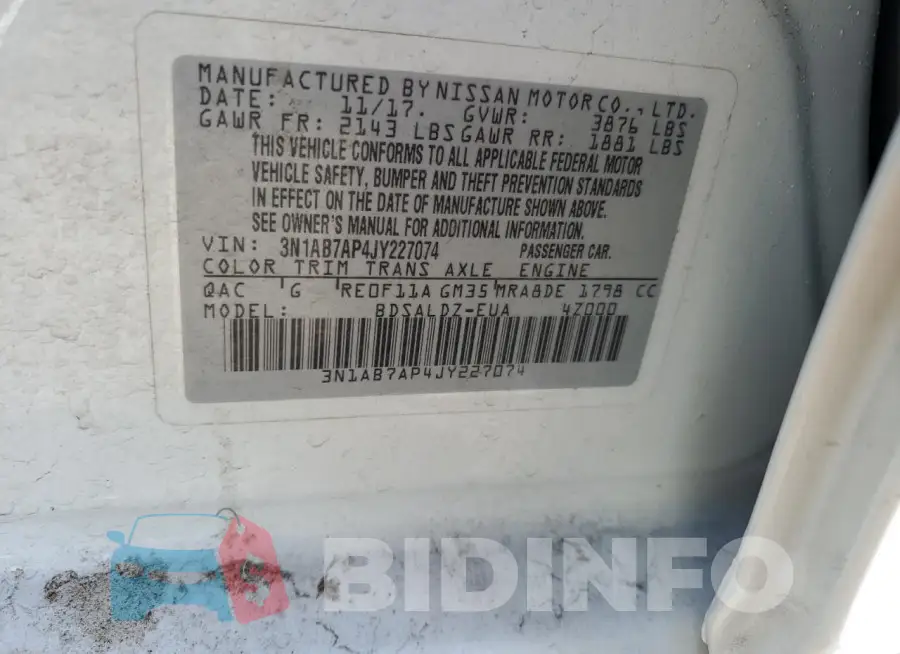 3N1AB7AP4JY227074 Photo# 12