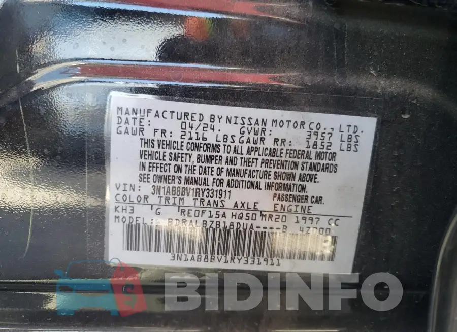 3N1AB8BV1RY331911 Photo# 13