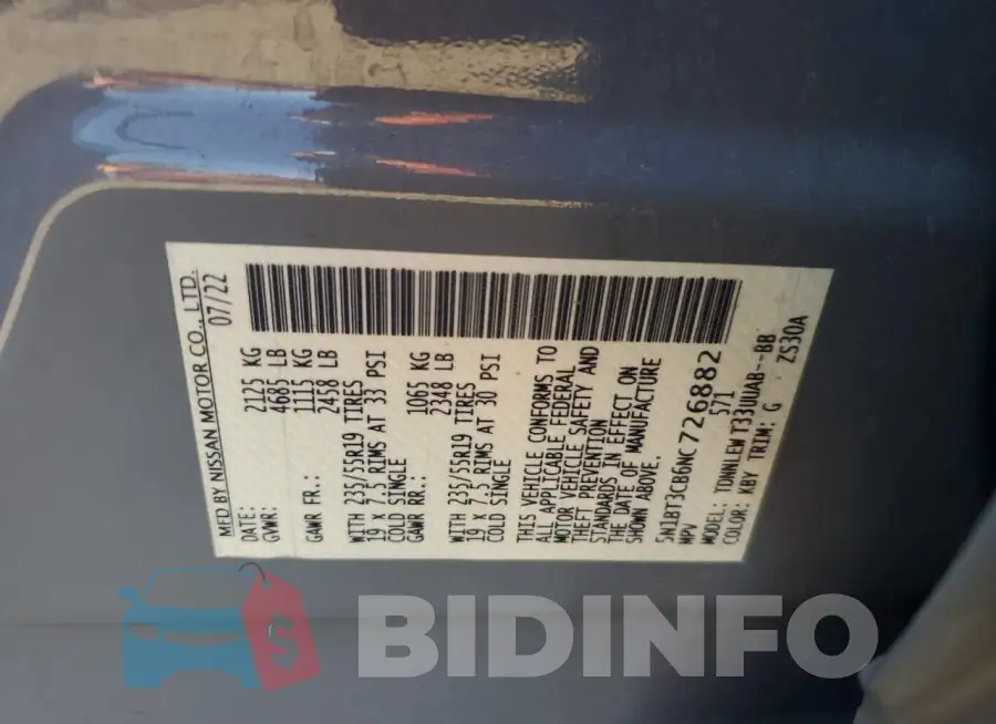 5N1BT3CB6NC726882 Photo# 13