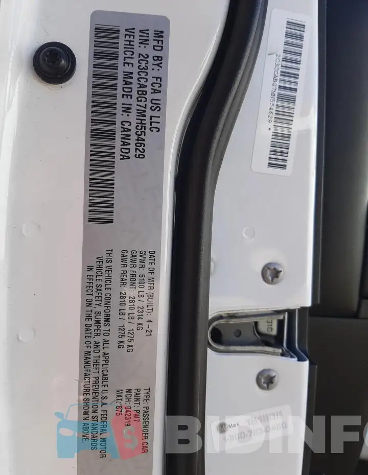 2C3CCABG7MH554629 Photo# 13