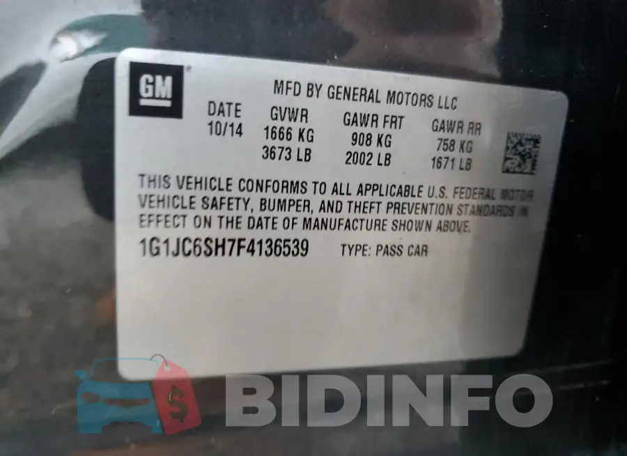 1G1JC6SH7F4136539 Photo# 13
