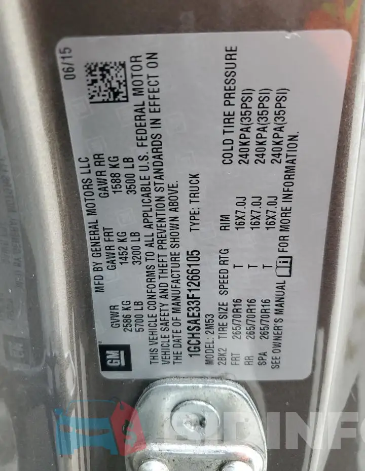 1GCHSAE33F1266105 Photo# 13