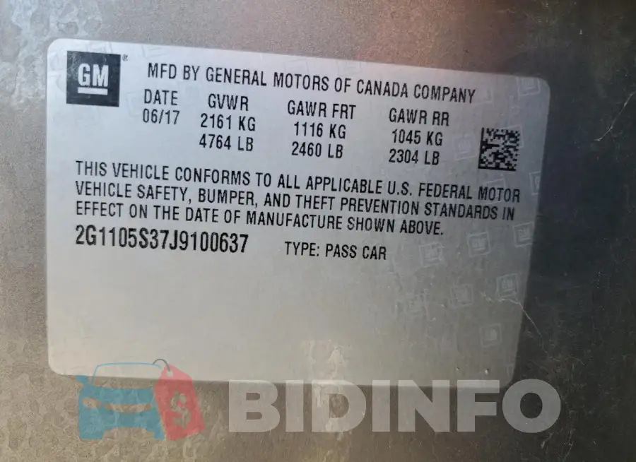 2G1105S37J9100637 Photo# 12