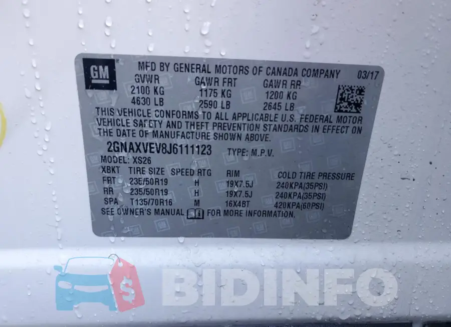 2GNAXVEV8J6111123 Photo# 12