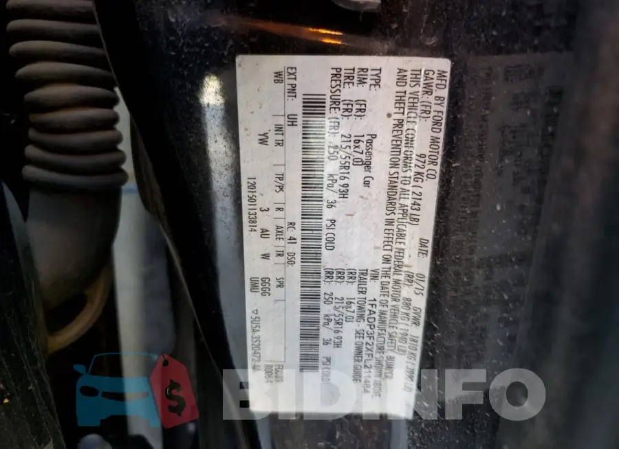 1FADP3F2XFL211484 Photo# 12