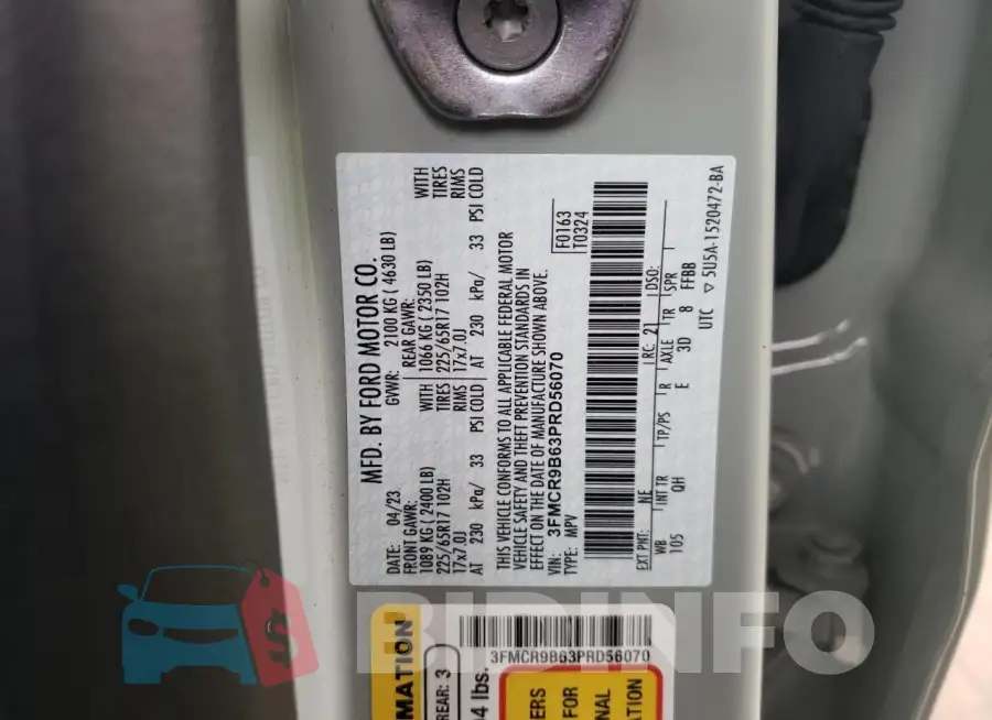 3FMCR9B63PRD56070 Photo# 12