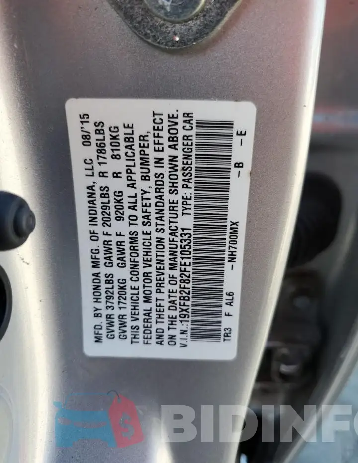 19XFB2F82FE105331 Photo# 12