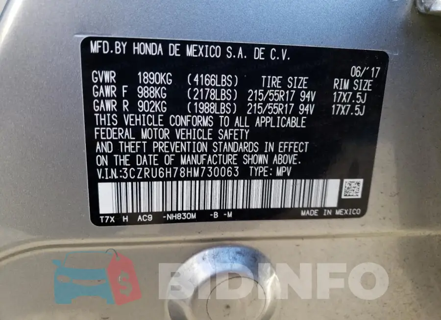 3CZRU6H78HM730063 Photo# 13