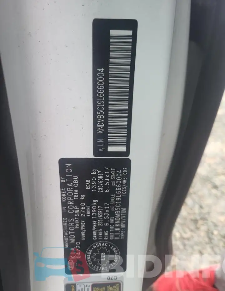 KNDMB5C19L6660004 Photo# 13