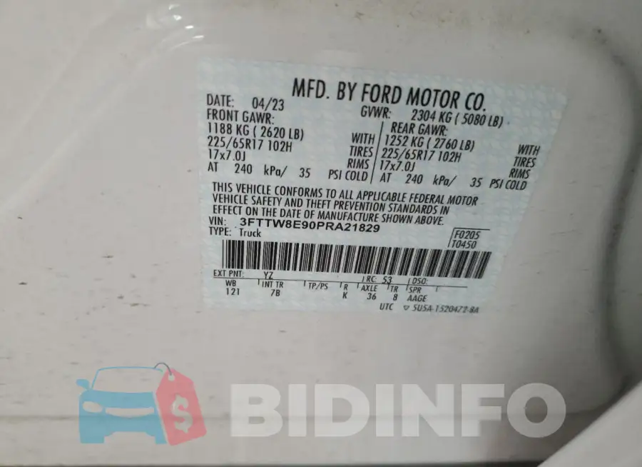 3FTTW8E90PRA21829 Photo# 12