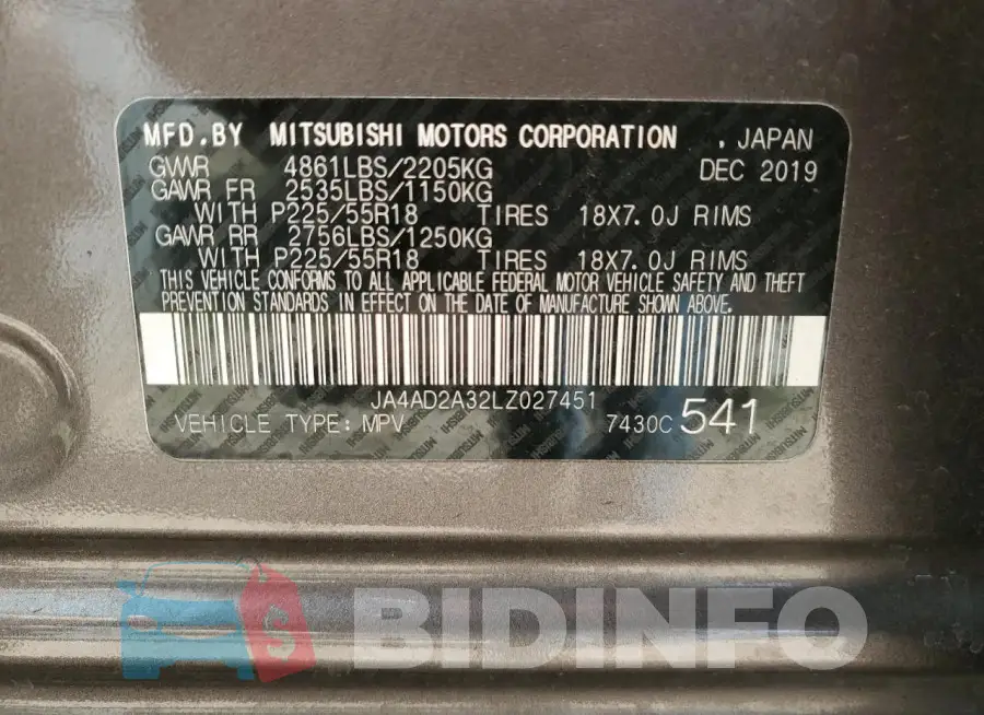 JA4AD2A32LZ027451 Photo# 13