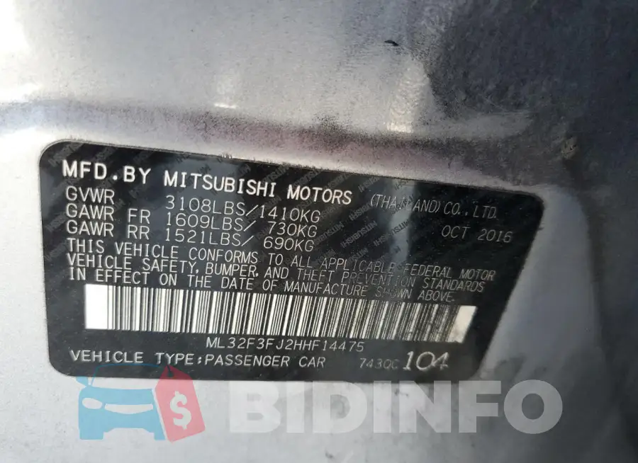 ML32F3FJ2HHF14475 Photo# 12