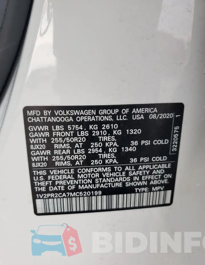 1V2PR2CA7MC520199 Photo# 13