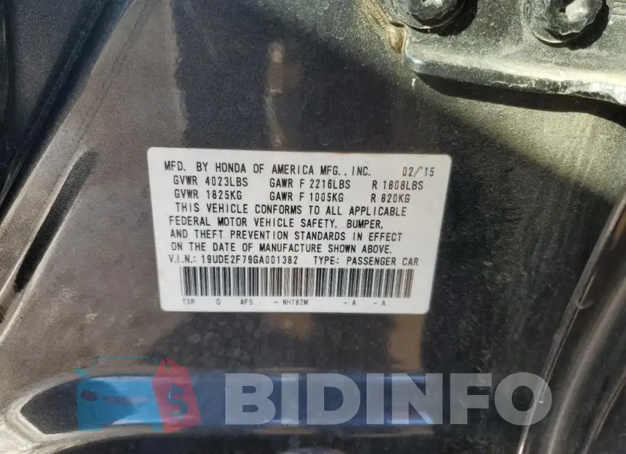 19UDE2F79GA001382 Photo# 12