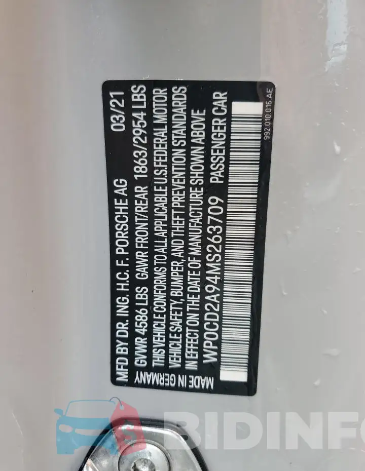 WP0CD2A94MS263709 Photo# 13