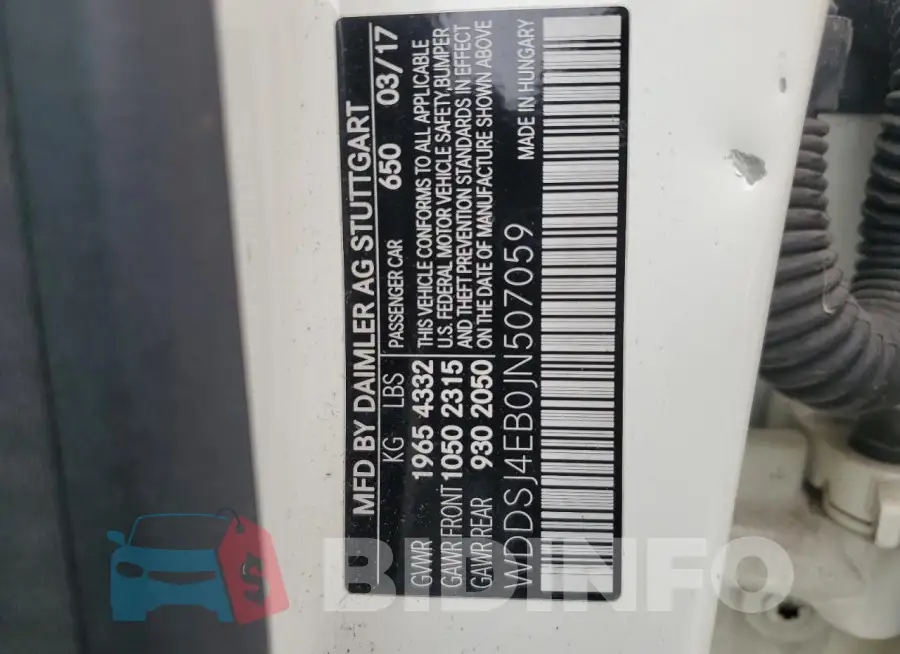 WDDSJ4EB0JN507059 Photo# 12