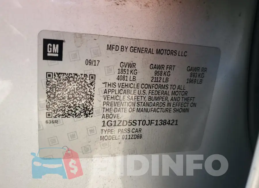 1G1ZD5ST0JF138421 Photo# 12