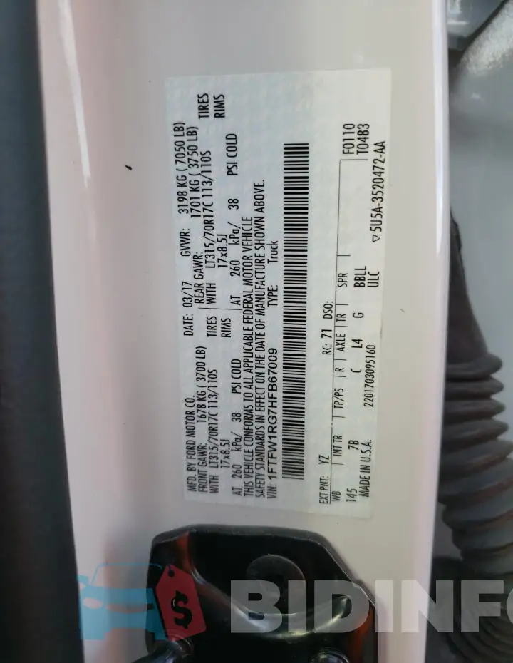 1FTFW1RG7HFB67009 Photo# 12