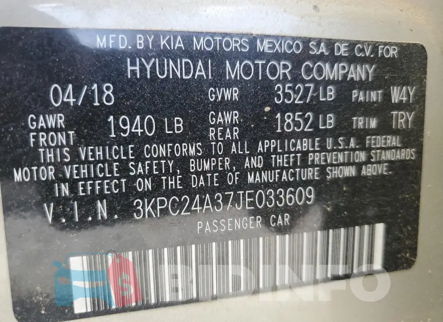 3KPC24A37JE033609 Photo# 13