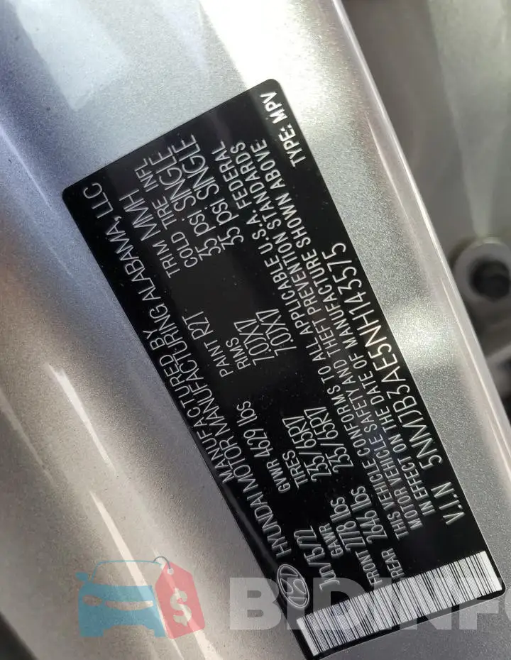 5NMJB3AE5NH143575 Photo# 14