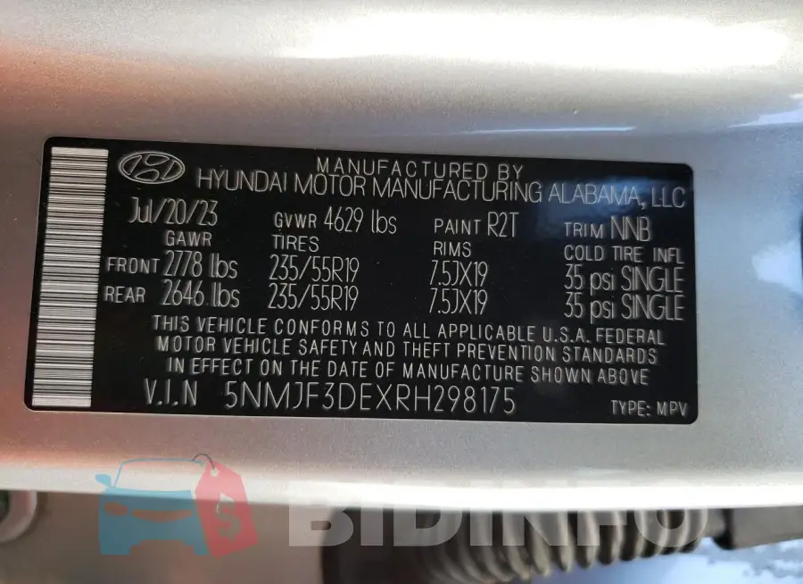 5NMJF3DEXRH298175 Photo# 13
