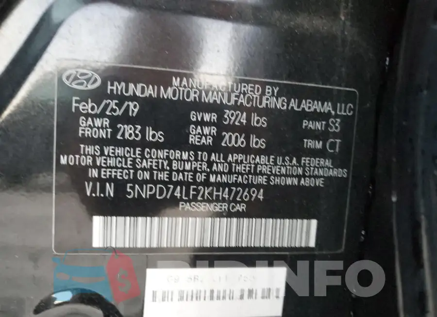 5NPD74LF2KH472694 Photo# 13