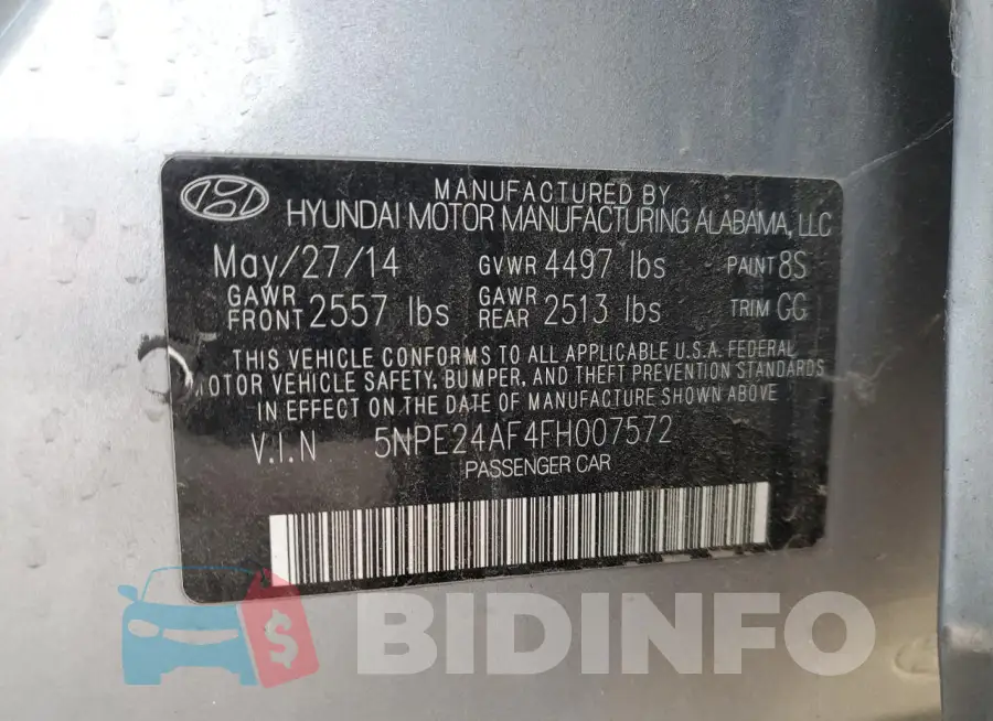 5NPE24AF4FH007572 Photo# 12