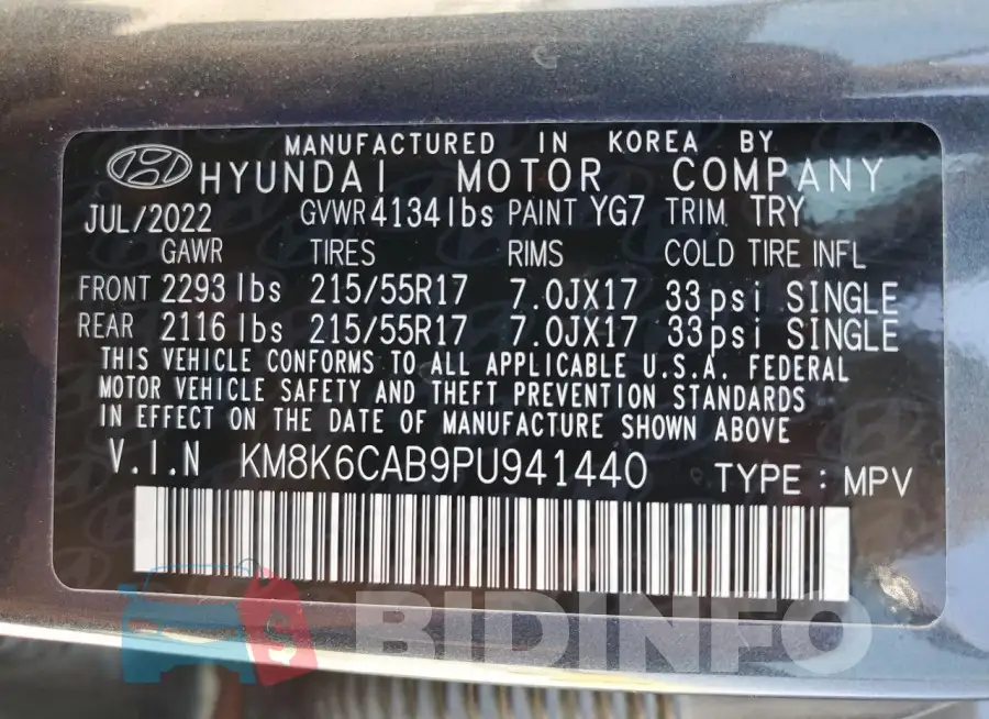KM8K6CAB9PU941440 Photo# 14