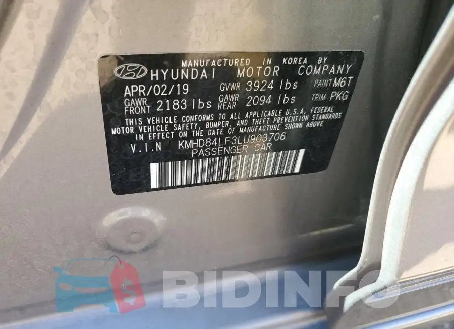 KMHD84LF3LU903706 Photo# 12