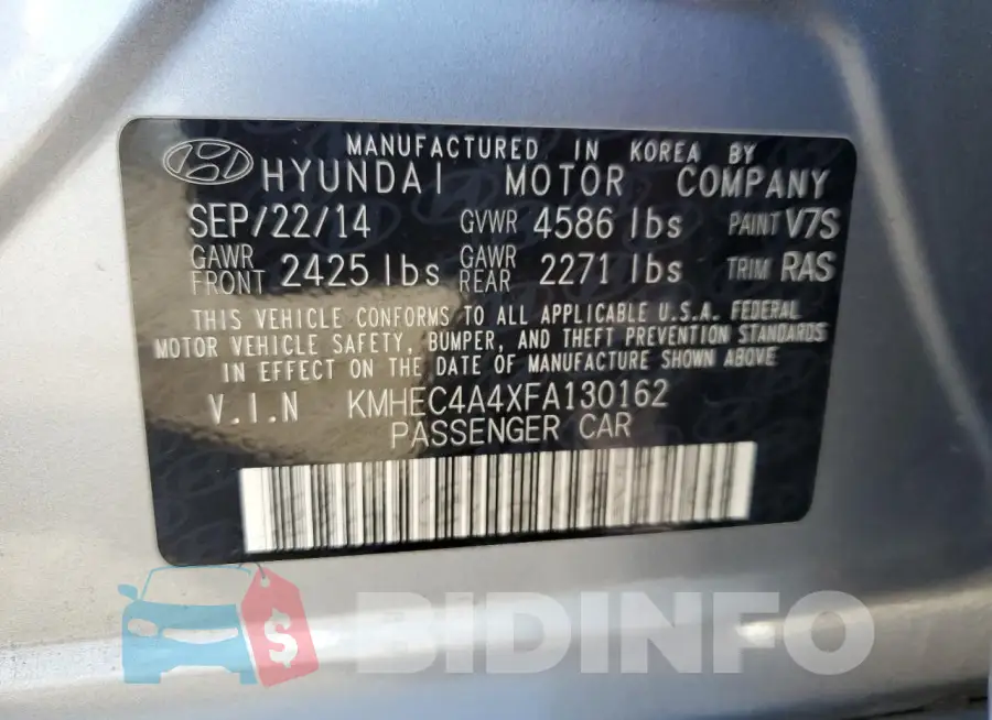 KMHEC4A4XFA130162 Photo# 12